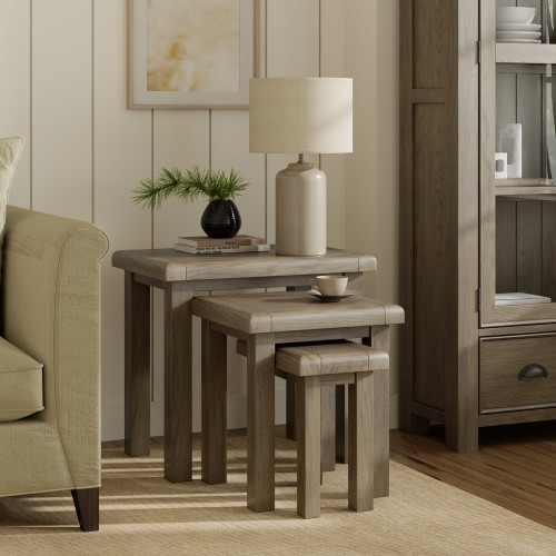 Stoneford Oak Nest of 3 Tables