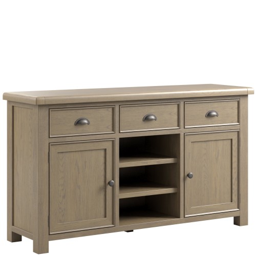 Stoneford Oak Large 2 Door, 6 Drawer Sideboard