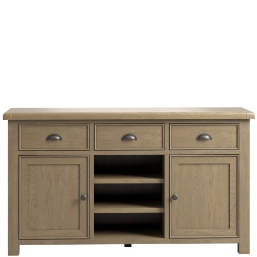 Stoneford Oak Large 2 Door, 6 Drawer Sideboard