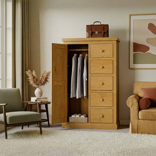Chunky Pine Combination Wardrobe
