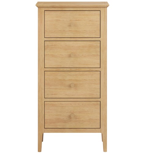 Danbury Oak 4 Drawer Tall Chest Of Drawer