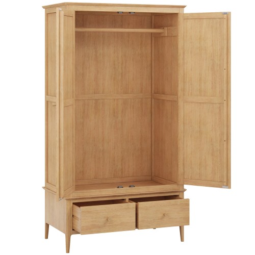 Danbury Oak Double Wardrobe with Drawer