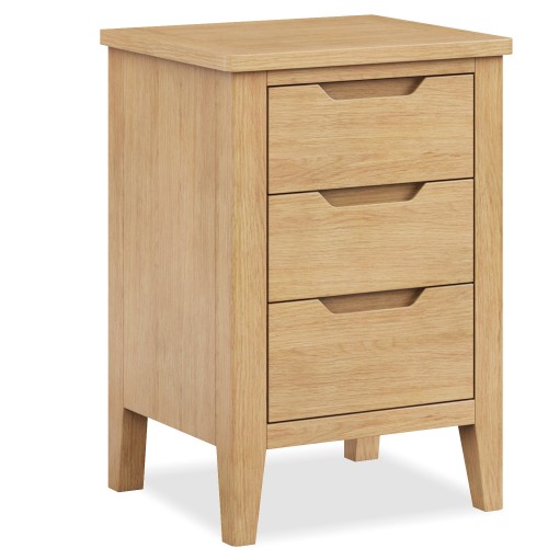 Harkus Oak 3 Drawer Bedside