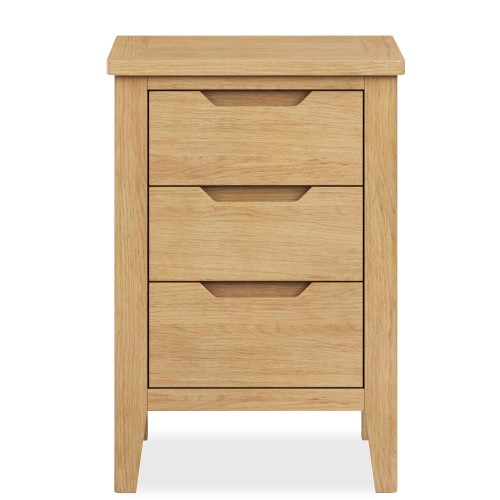 Harkus Oak 3 Drawer Bedside