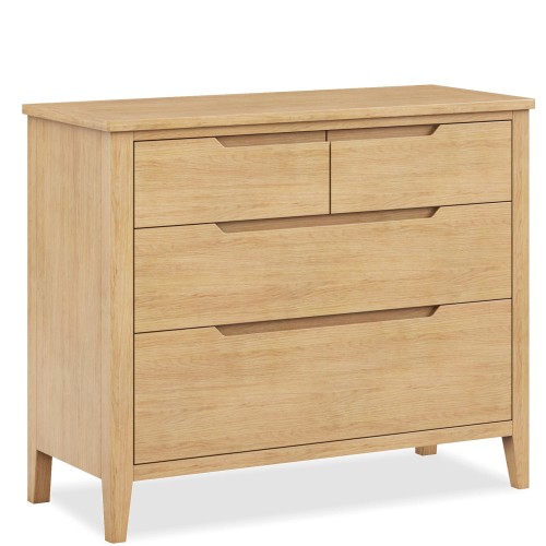 Harkus Oak 4 Drawer Wide Chest