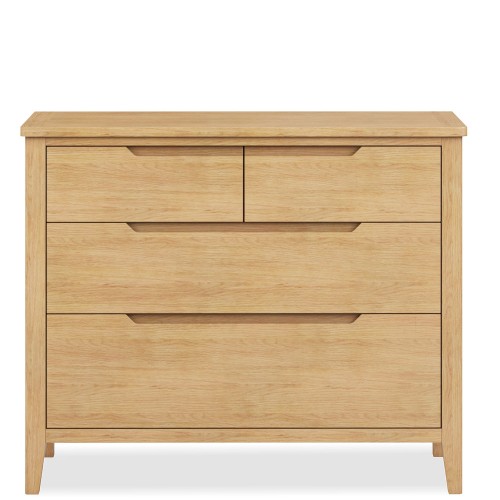 Harkus Oak 4 Drawer Wide Chest