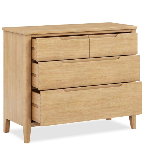 Harkus Oak 4 Drawer Wide Chest