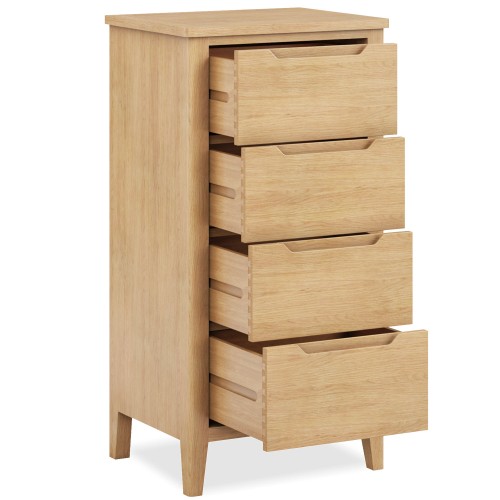 Harkus Oak 4 Drawer Tall Chest