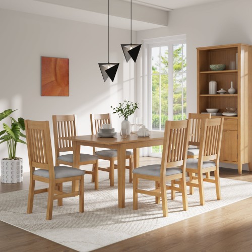 Cadley Oak 120-160cm Extending Dining table and 6 Chairs
