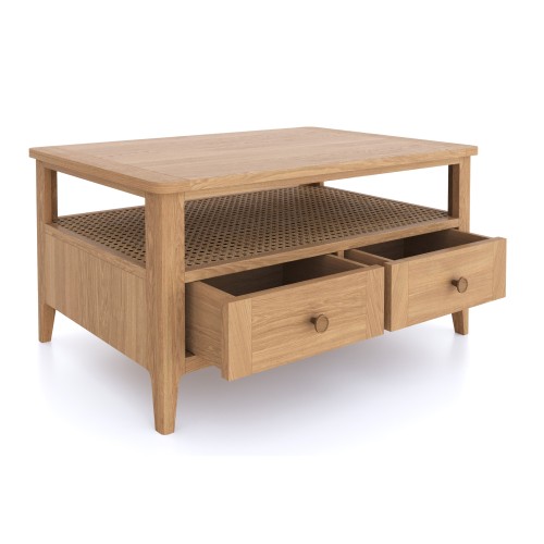Elegans Natural Oak 2 drawer Coffee Table