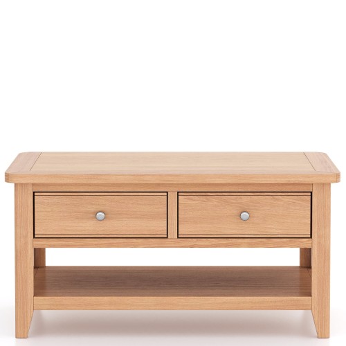 Harlyn Natural Oak Coffee Table 2 Drawers