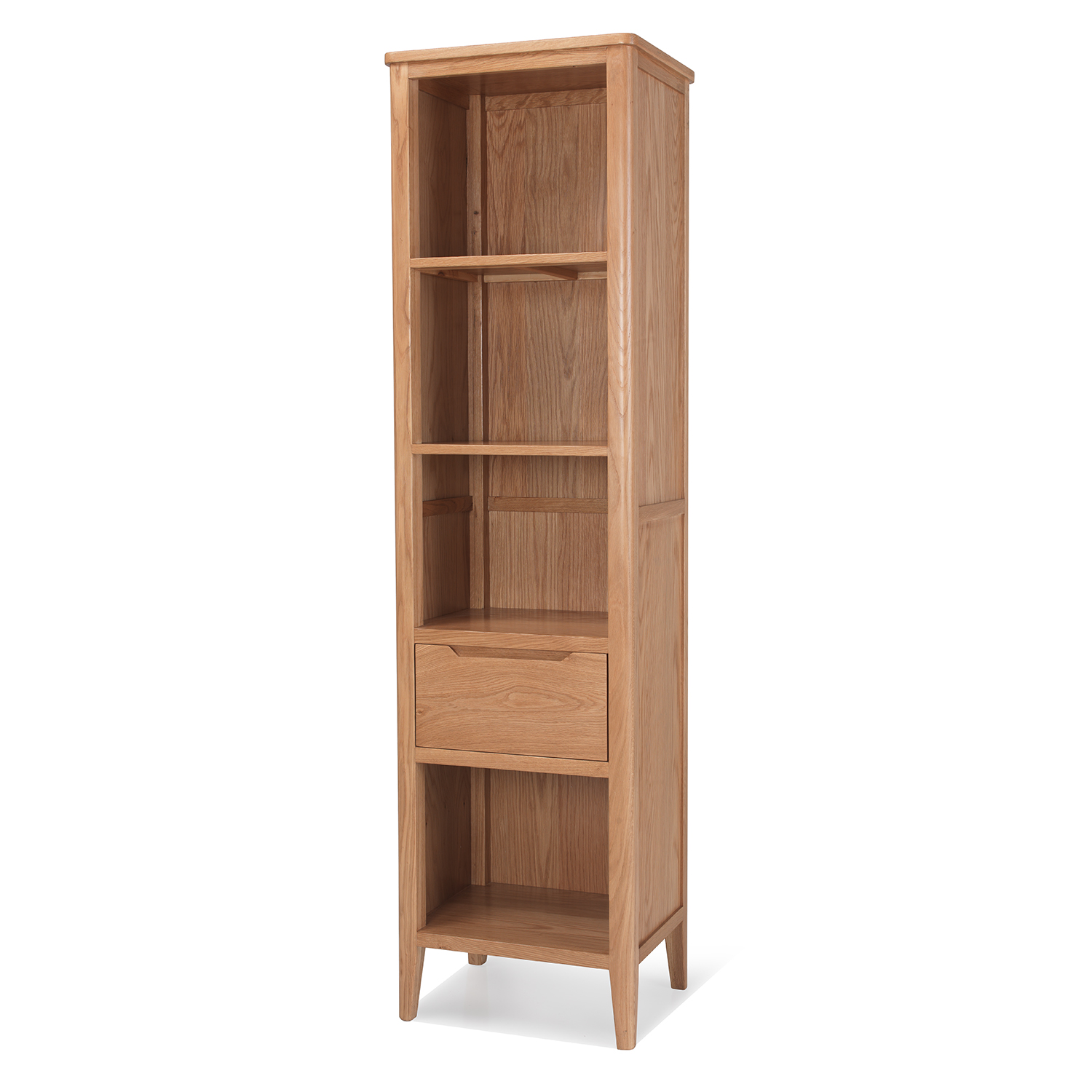 Cadley Oak Slim Bookcase Lifestyle Furniture UK
