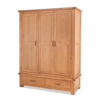 Kingham Oak Triple Wardrobe with Drawers