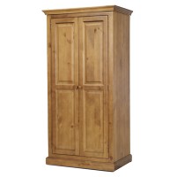 Country Pine Full Hanging Double Wardrobe