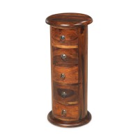 Jali Sheesham 5 Drawer Slim Drum Chest of Drawers