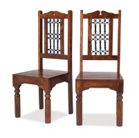 Jali Sheesham High Back Ironwork Dining Chairs