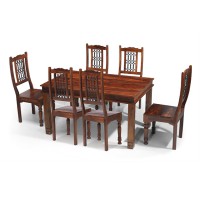 Jali Sheesham 180 cm Chunky Dining Table and 6 Chairs