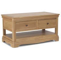 Loraine Natural Oak Living & Dining Coffee Table With  2 Drawers