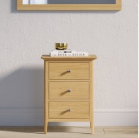 Saxbie Oak 3 Drawer Bedside