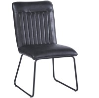 HEW S Pu Black Dining Chair With Black Legs