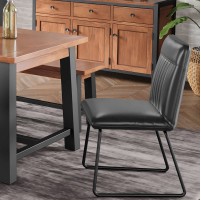 VEX S Pu Black Dining Chair with Grab-Handle And Black Legs