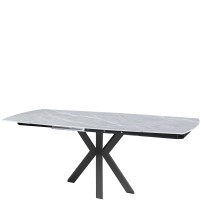 THEO Ceramic Argento Grey Matt Extending Dining Table (120/180cm)