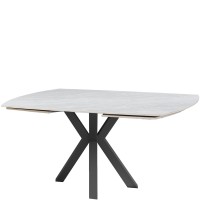 THEO Ceramic Pearla Grey Gloss Extending Dining Table (120/180cm)