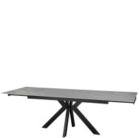 Mario Ceramic Argento Grey Matt Extending Dining Table (160/200/240cm)