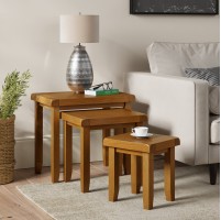 Barton Oak Living & Dining Nest Of 3 Tables
