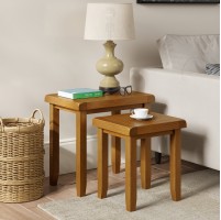 Barton Oak Living & Dining Nest Of 2 Tables