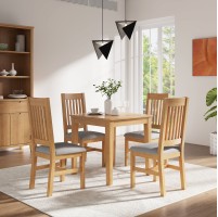 Cadley Oak Fixed Dining table and 2 Chairs