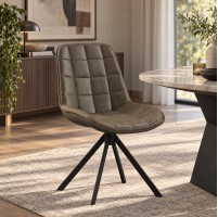 SINA Espresso S Pu Dining Chair - Black Legs