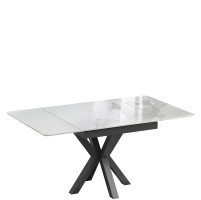 PAOLO Petite Calacatta Gloss Ceramic Extending Dining Table (90/120/150cm)