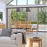 Saxbie Oak Extended 140cm To 180cm Dining Table and 4 Chairs