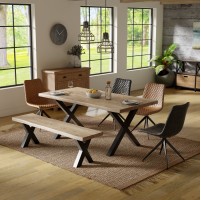 Monarch Acacia Live Edge 180cm DINING TABLE X LEG With 4 Chairs