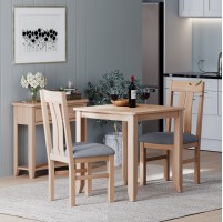 Harlyn Natural Oak Square Dining Table With 2 Chairs