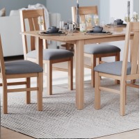 Harlyn Natural Oak 125/165cm Extending Dining Table With 4 Chairs