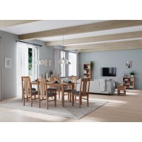 Harlyn Natural Oak 125/165cm Extending Dining Table With 6 Chairs