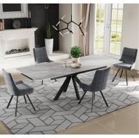 MARCO Ceramic Argento Grey - EXT Matt 160/200/240 With 4 Chairs