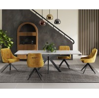 MARCO Ceramic Pearla Grey - EXT Gloss 160/200/240 With 6 Chairs