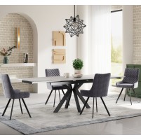 VITO Ceramic Argento Grey - EXT Matt 120/150/180 with 4 Chairs
