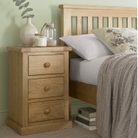 Chunky Pine 3 Drawer Bedside Cabinet