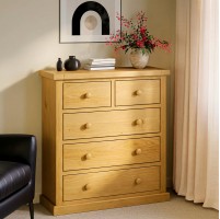Chunky Pine 2 Over 3 Chest of Drawers