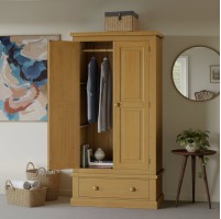Chunky Pine Gents Double Wardrobe