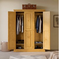 Chunky Pine Triple Wardrobe