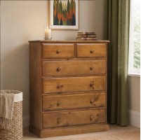 Country Pine 6 Drawer Chest of Drawers