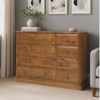 Country Pine 9 Drawer Chest of Drawers