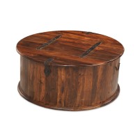 Jali Sheesham Round Coffee Trunk Box