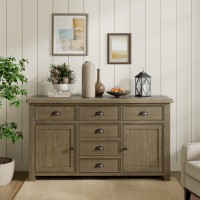 Stoneford Oak Large 2 Door, 6 Drawer Sideboard