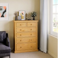 Chunky Pine 2 Over 4 Chest of Drawers